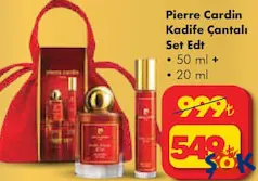 PİERRE CARDİN KADİFE ÇANTALI SET EDT PARFÜM 50+20 ML fiyat ve kampanya bilgisi